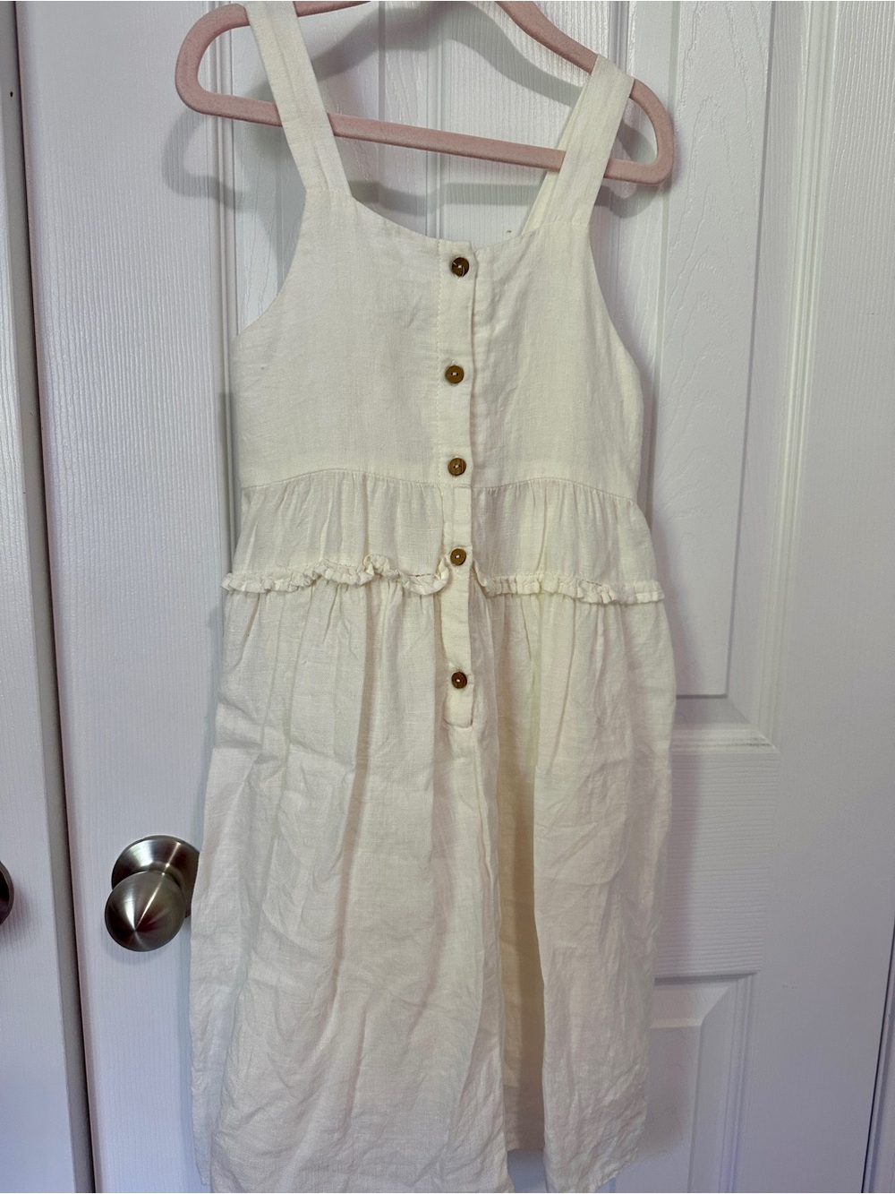Zara Girls Cream Button-Front Sundress